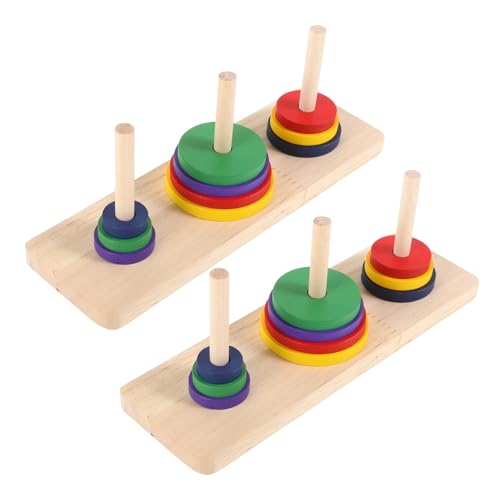 ibasenice 2 STK Gehirnpuzzle aus Holz familienspiele Family Games rätsel Spiele gesselschafftsspiele Virtu brettspiel Holzspiel Spielzeug Lu-Ban-Puzzle-Ball hölzernes Hanoi des Turms Bambus von ibasenice