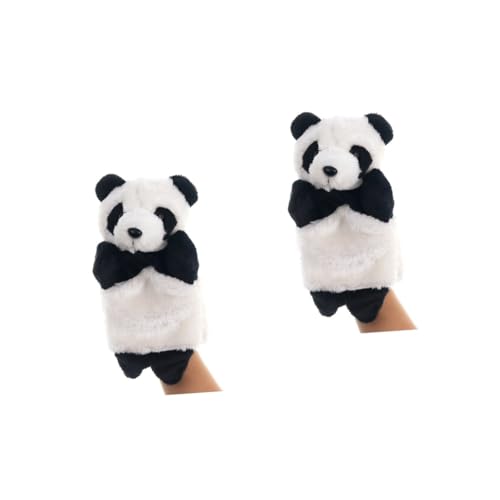 ibasenice 2 STK Panda-Marionette Puppen Rollenspiel Handpuppe Geschichte erzählende Marionette Handpuppe für Kinder Geschichte Marionette von ibasenice