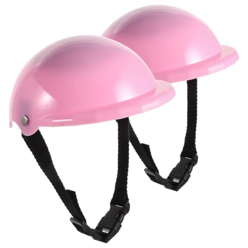 ibasenice 2 STK Puppenhelm Sporthelm Für 18-Zoll-Puppe Puppenzubehör Für 18 Zoll 18-Zoll-puppenkostüm Scooter-helme Roller Fahrradhelm Ersatzhelm 18-Zoll-puppenzubehör Plastik Rosa von ibasenice