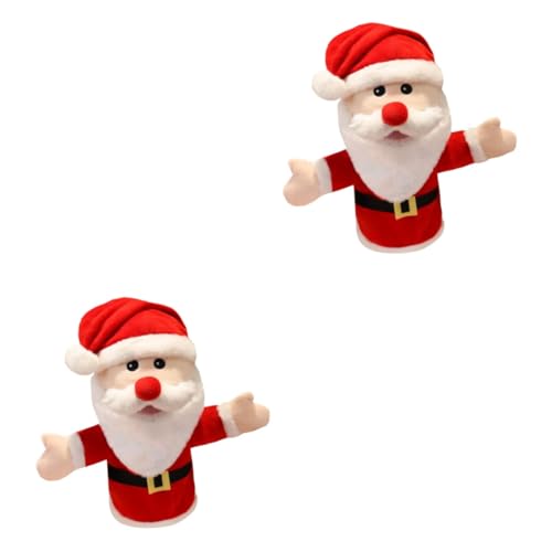 ibasenice 2 STK Santa Handpuppe Weihnachtsmann Fingerpuppe Weihnachts-Finger-Spielzeug Marionette Geschichtenerzählpuppe Weihnachtsmann Handpuppen Tiere Spielzeug Fingerpuppen Pp Baumwolle von ibasenice