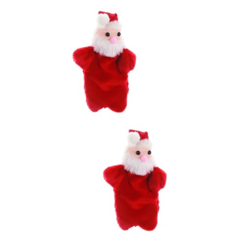 ibasenice 2 STK Weihnachtspuppe Weihnachtsspielzeug Plüschtiere Babyspielzeug Santa Fingerpuppe Spielzeug Fingerpuppen Für Kinder Lernspielzeug Kinderspielzeug Puzzle-Spielzeug ，pp Rot von ibasenice