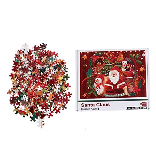 ibasenice 2 Sätze 1000 Weihnachtsmann-Puzzle Puzzle Christmas Weihnachts Puzzle Jigsaw Rätsel für Erwachsene Krippenspielzeug für Kinder Weihnachtspuzzle Weihnachts-Cartoon-Puzzle Papier rot von ibasenice