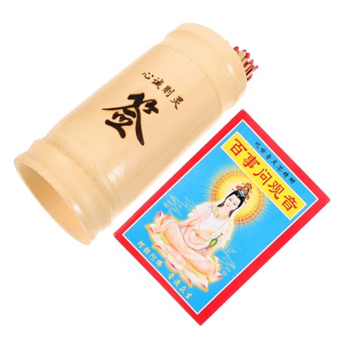 ibasenice 2 Sätze Avalokitesvara-Lotterie Asiatische Glücksstäbe Wahrsagerei Feng-Shui-Spielzeug Vermögen Fortune-Sticks-Kit buddhistische Glücksstäbe Papier von ibasenice