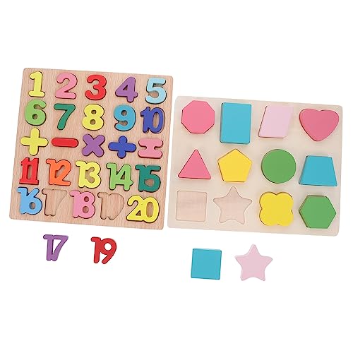 ibasenice 2 Sätze Dreidimensionales Puzzle Formerkennung für Kleinkinder Lernpuzzlespielzeug Kinder rätsel Kinder entwicklung Kinderspielzeug Spielzeuge Puzzle in Babyform Puzzle Formen von ibasenice