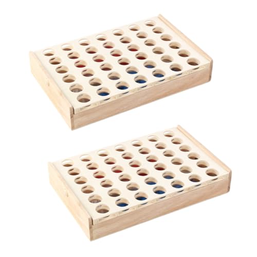 ibasenice 2 Sätze Dreidimensionales Vierfach Brettspiel Schach Stereo-schachspielzeug Schachbrettspiel Puzzle- Tisch-Schachbrett- Schach Holz von ibasenice