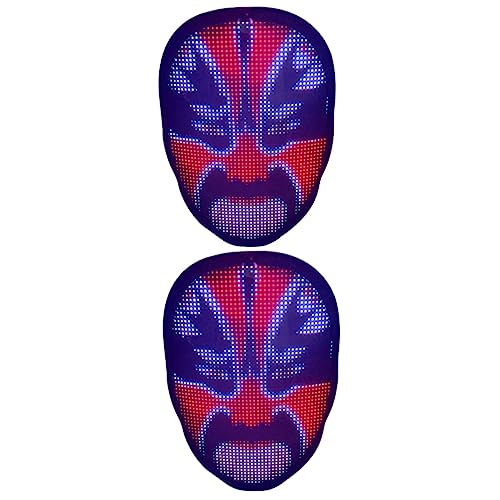 ibasenice 2 Sätze Halloween-partygeschenke Cosplay-maske Halloween Leuchtend Gruselige Halloween-maske Halloween-partymaske Halloween Voll Schrecklich Maskerade Beängstigend Abs-kunststoff von ibasenice