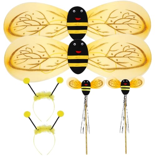 ibasenice 2 Sätze Kleine Bienenrequisiten Schmetterlingsflügel-Anzug-umhang Bienendekor Schmetterlingskostüm Bienenkostüm Für Erwachsene Feenflügel Bienenkostüm Für Mädchen Plastik von ibasenice