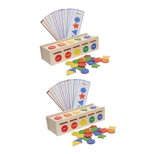 ibasenice 2 Sätze Lernspielzeug Für Kinder Baby-Puzzle Holziges Spielzeug Kinderspielzeug Formsortierendes Holzspielzeug Formblockspielzeug Puzzles Aus Holz Sortiermaschine Hölzern Kleinkind von ibasenice