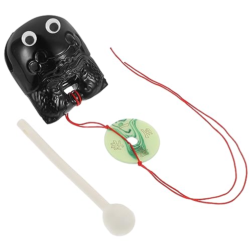 ibasenice 2 Sätze Musikinstrument- Tempelglocke Handtrommel Mit Schlägel Frosch-Instrument Bürospielzeug Percussion- Schläfenblock Aus Kunststoff Lehrmittel Plastik Black von ibasenice