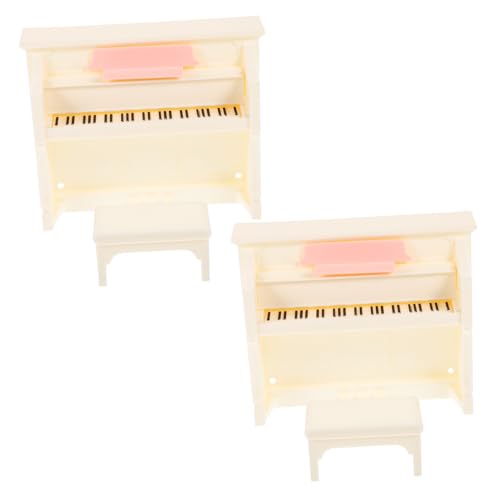 ibasenice 2 Sätze Puppenhaus-Klavier Miniklavier Für Puppe Puppenhaus Klavier Und Hocker Mini-Piano-Modell Klavier Für Minihaus Mini- -Musikinstrument Miniatur-hausmöbel Plastik Beige von ibasenice