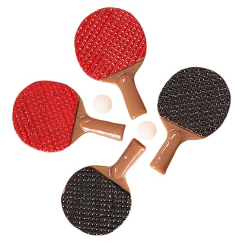 ibasenice 2 Sätze Puppenhaus Mini Tischtennisschläger Tischtennis Spielzeug Mini Tischtennis Set Mini-Tischtennis-Set Tischtennisspielzeug Mini-Tischtennisschläger Sportgerätemodell Harz von ibasenice