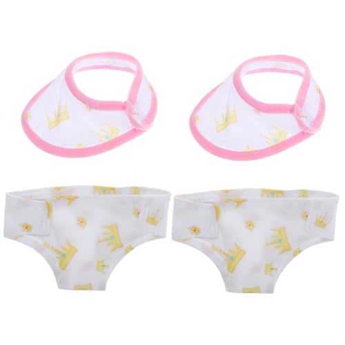 ibasenice 2 Sätze Puppenunterwäsche Wässriges Handtuch Puppen Windeln Und Zubehör Puppenzubehör Babydoll-Windeln Babyzubehör Kleidungszubehör Lätzchen Für Babypuppen Puppenteile Stoff von ibasenice