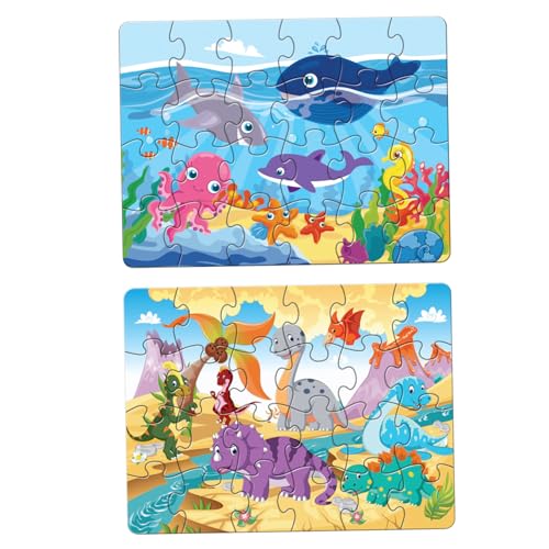 ibasenice 2 Sätze Puzzle für Pädagogisches interaktives weinachtsgeschenke Lernspielzeug für kindergeschenk Bildungsrätsel Papierpuzzle Puzzle-Block von ibasenice