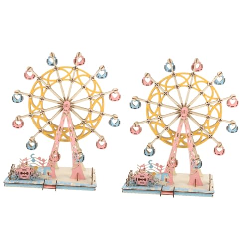 ibasenice 2 Sätze Riesenrad 3D-Puzzle Handwerk für Holzpuzzles für Kinder Rätsel für Erwachsene Kinder rätsel Kinderspielzeug Weihnachts-Riesenrad Puzzle für Kinder von ibasenice