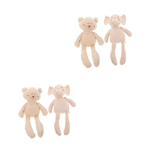 ibasenice 2 Sätze Schlafpuppe Für Kleinkinder Kleine Elefantenfiguren Stofftier Für Jungen Für Kleinkinder Und Mädchen Organische Kuscheltiere Beige Baumwolle 2 Stück * 2 von ibasenice