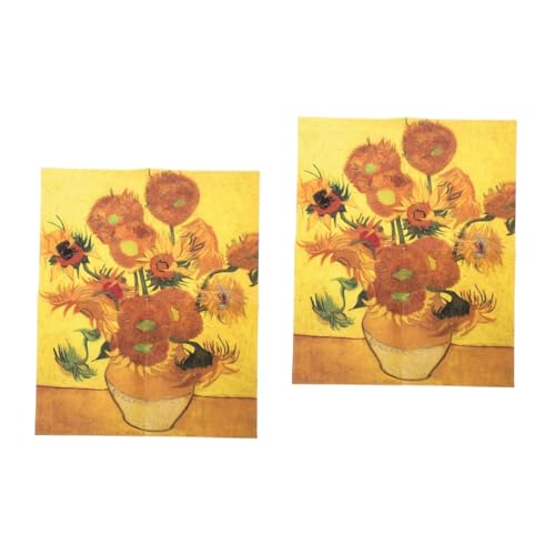 ibasenice 2 Sätze Sonnenblumen-Puzzle Blumenrätsel Hand-Augen-koordinationsspiel Bildungsspielzeug Intelligenzspielzeug Rätsel Für Erwachsene Erwachsener Kind Papier von ibasenice