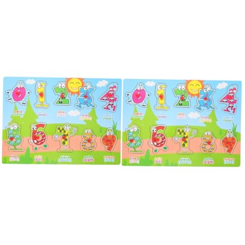 ibasenice 2 Sätze Spanisches Puzzle Tiere Spielzeug Kleinkind Spielzeug Spielzeuge Puzzlematte Puzzlebuch Kleinkindspielzeug Kinderspielzeug Rätsel Jigköpfe Kinder Spielzeug Holz von ibasenice