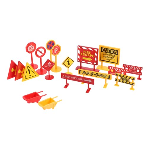 ibasenice Verkehrszeichen Spielzeug Ornament Set 2-in-1 Verkehrszeichen Spielset Jungen und Mädchen Verkehrssicherheit Wissen von ibasenice