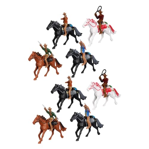 ibasenice 2 Sätze Western-Cowboy-Modell Charaktermodelle Reiterfigur Figuren Dekorationen Spielsets, Kleine Figuren Spielset Pferdespielzeug Spielzeugfigur Modell-Cowboy Spielfigur Plastik von ibasenice