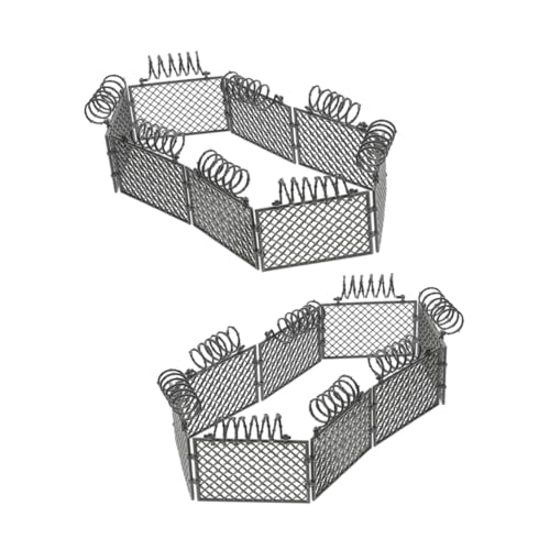 ibasenice 2 Sätze Zubehör Für Schutznetz-bausteine Weihnachtsdorfzaun Mini-bauernhofzaun Miniaturzaun Kleiner Zaun Weißer Lattenzaun Weihnachtsbaumzaun Miniatur-feengartenzaun Abs Grey von ibasenice