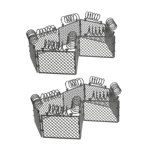 ibasenice 2 Sätze Zubehör für Schutznetz-Bausteine Spielzeugzaun Feenzaun Bauklötze Zubehör Schutzzaun Mini-Bauernhofzaun aus Kunststoff Bausteine ​​Kunststoffzaun Abs Grey von ibasenice