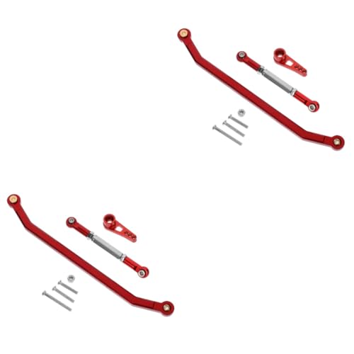 ibasenice 2 Sätze ferngesteuerte Autolenksäule Ferngesteuertes Auto Zubehör RC Auto Ersatzteile RC Auto Steuerungsstange die Autos Fernauto-Reparaturteil Ersatz-RC-Autoteil Metall rot von ibasenice