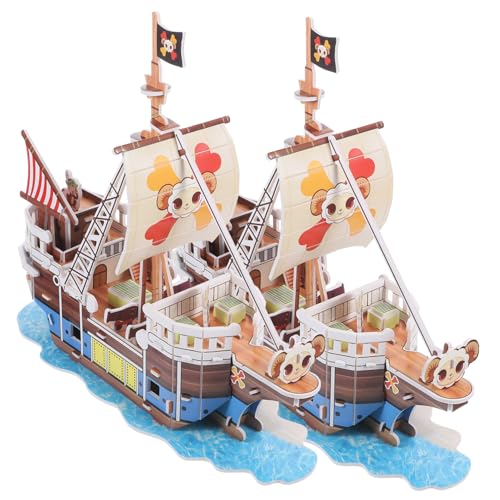 ibasenice 2 Sets 3D Piratenschiff Puzzle Modellbausatz Aus Kreatives Bastelspielzeug Für Erwachsene Und Segelschiff Papiermodell Zum Zusammenbauen von ibasenice