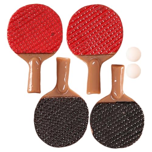 ibasenice 2 Sets Mini Tischtennisschläger Und Bälle 1/12 Puppenhaus Sportausrüstung Für Mini Dekorationszubehör von ibasenice