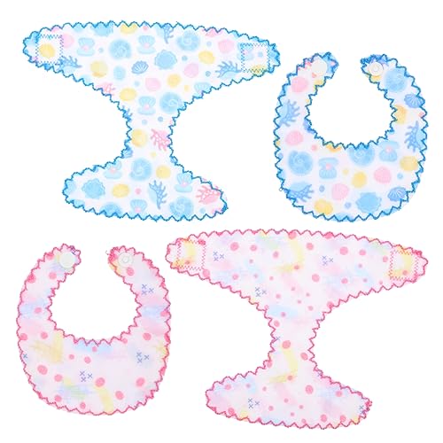 ibasenice 2 Sets Puppenkleidung Babypuppe Puppen Puppe Babyzubehör Puppenlätzchen Mädchen Puppenwindeln Puppenbett Lätzchen Babywindeln Neugeborenenkleidung Mädchen Kleidung Zubehör Für von ibasenice