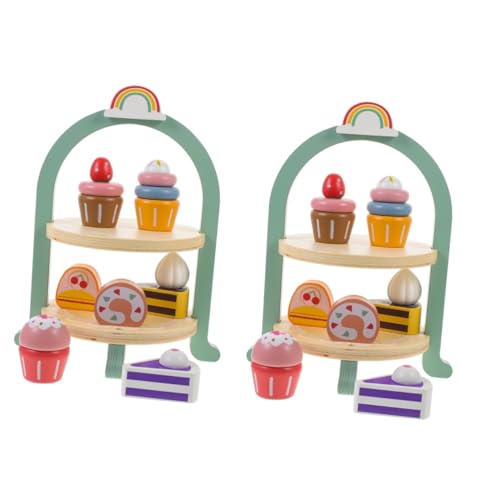 ibasenice 2 Sets Simulation Teeservice Spielzeug Kinderspielzeug Kinderspielzeug Kuchen Dekorieren Puppenzubehör Cupcake Modellierung Simulation Dessert Spielzeug Simulation Cupcake von ibasenice