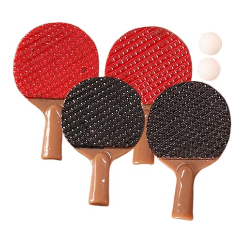 ibasenice 2 Sets Spielzeug Sportgeräte Modell Mini Tischtennisschläger Modell Mini Ornamente Mini Sportgeräte Dekorationen Puppenhauszubehör Mini Sportharz von ibasenice