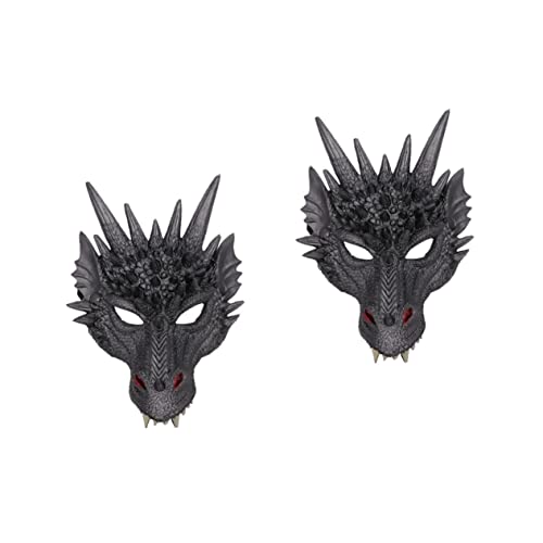 ibasenice 2 Stk Drachenmaske für Halloween Drachen-Gesichtsmaske Halloween-Monstermaske Kostümzubehör Drachenmaske Kostümzubehör Tiermaske Party-Drachenmaske kreative Halloween-Drachenmaske von ibasenice