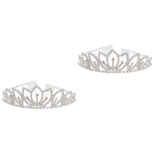 ibasenice 2 Stück Braut Haarband Braut Haarschleife Strass Kopfbedeckung Strass Perlen Hochzeit Tiara Stirnband Mädchen Stirnband Königin Tiara Kopfschmuck Strass Kopfschmuck Hochzeit Mit von ibasenice