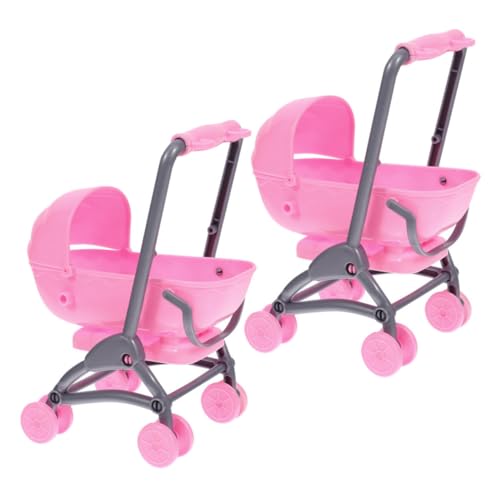 ibasenice 2 Stück Kinderspielzeug Kinderwagen Puppenzubehör Spielzeug Spielwagen Spielzeug Puppe Hochstuhl Puppe Krippe Puppe Vorgeben Spielzeug Mini Puppe Kinderwagen von ibasenice