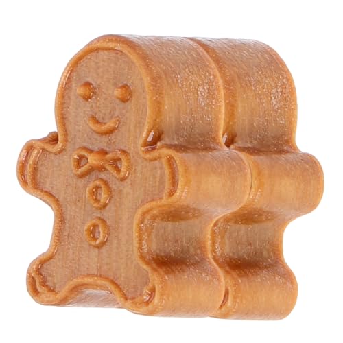 ibasenice 2 Stück Lebkuchenmann Aus Kunstharz Mini Lebkuchenmann Figuren Lebkuchenmann Zubehör Holz Beige Holzsimulation Lebkuchen von ibasenice