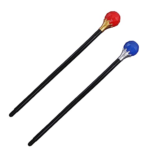 ibasenice 2 Stück Magischer Cosplay Zauberstab Teiliges Kunststoff Requisiten mit Rundem Kopf Rot Blauer Edelstein für Halloween Party Kindergeburtstag Bühnenauftritt und Kostümfeste ibasenice 2 Stück Magischer Cosplay Zauberstab Teiliges Kunststoff Requisiten mit Rundem Kopf Rot Blauer Edelstein für Halloween Party Kindergeburtstag Bühnenauftritt und Kostümfeste von ibasenice