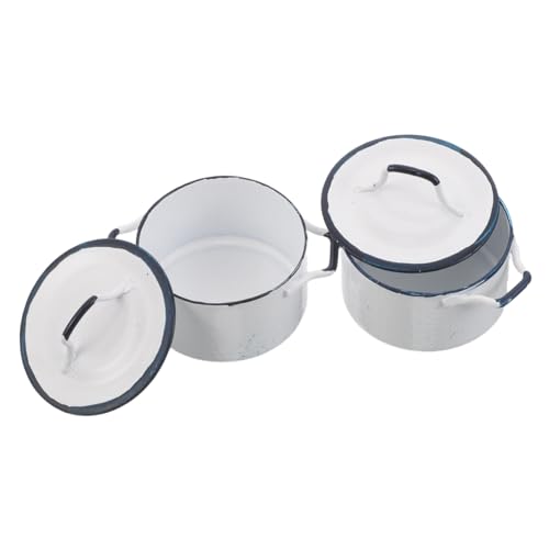 ibasenice 2 Stück Maßstab Weiße Miniaturtopf mit Blauer Kante Metallisches Puppenhaus-kochgeschirr Realistische Mini-küchenutensilien für Puppenhausdekoration und Kinderspielzeug ibasenice 2 Stück Maßstab Weiße Miniaturtopf mit Blauer Kante Metallisches Puppenhaus-kochgeschirr Realistische Mini-küchenutensilien für Puppenhausdekoration und Kinderspielzeug von ibasenice