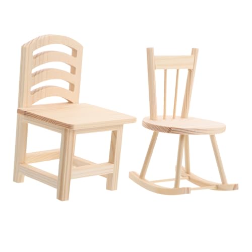 ibasenice 2 Stück Mini Schaukelstuhl und Kleiner Holzstuhl für Puppenhaus Dekoration DIY Holz Kinderzimmermöbel Kreatives Bastelset für Mädchen und Jungen ibasenice 2 Stück Mini Schaukelstuhl und Kleiner Holzstuhl für Puppenhaus Dekoration DIY Holz Kinderzimmermöbel Kreatives Bastelset für Mädchen und Jungen von ibasenice