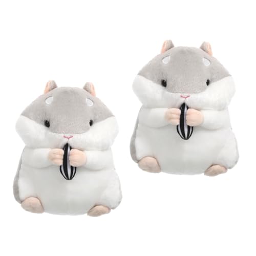 ibasenice 2 Stück Plüschtiere Für Babypuppen The Animal B Toys Babypuppen Stofftiere Für Babys Stofftiere Für Chinchilla Stoffpuppenspielzeug Für Babys Graue Pp Baumwolle von ibasenice