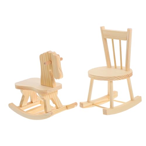 ibasenice 2 Stück Teiliges Miniatur Puppenhaus Holz Schaukelpferd und Schaukelstuhl Realistische Kinderzimmer Dekoration DIY Bastelset für Detailreich und Handwerklich Gestaltet ibasenice 2 Stück Teiliges Miniatur Puppenhaus Holz Schaukelpferd und Schaukelstuhl Realistische Kinderzimmer Dekoration DIY Bastelset für Detailreich und Handwerklich Gestaltet von ibasenice