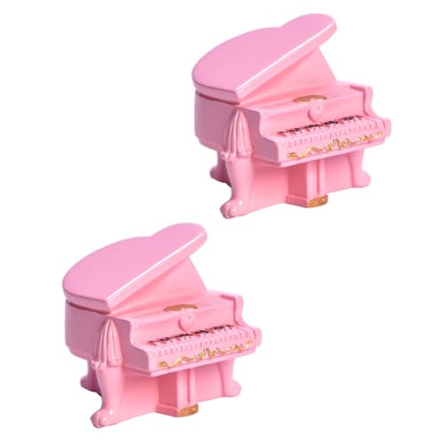 ibasenice 2 Stücke Piano-Modell Piano House Decoration Klavier-Sammlerstücke Klavierspielzeug Toys Mini-Klavierfigur Mini- Foto -Requisiten Puppenhausverzierung Harz Rosa von ibasenice