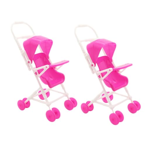 ibasenice 2 Stücke Simulationskinderwagen Lebensechte Babypuppe Dolly-Puppe Träger Dinosaurier Sitz Puppenwagen Kleinkind Puppenwagen Und Kinderwagen Puppenbaby Puppenbuggy Plastik Rosy von ibasenice