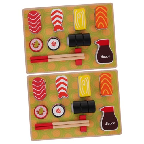 ibasenice 2 Teiliges Set Sushi Spielzeug Rollenspiel Sushi Für Kinder Spielset Mit Gefälschten Lebensmitteln Rollenspiel Küchenspielzeug Essensspielen Lernen Kinderküchenspielzeug von ibasenice