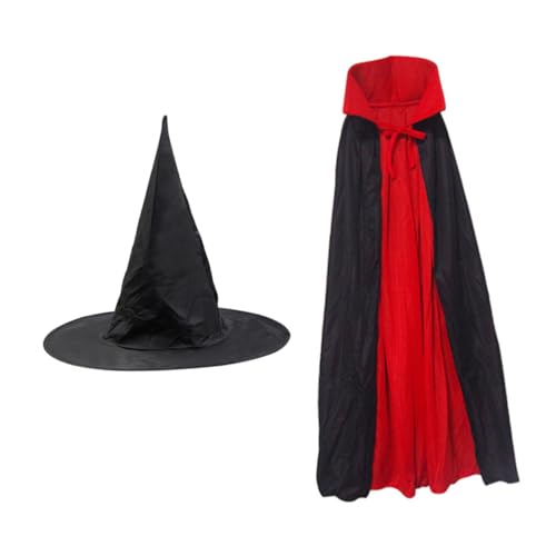 ibasenice 2-Teiliges Set Zauberer Kostüm Halloweenkostüm Vampirumhang Kinderkostüme Zauberer Cosplay Umhang Halloween Costume Halloween Kleidung Zauberer Umhänge Zauberer Kleidung Black von ibasenice