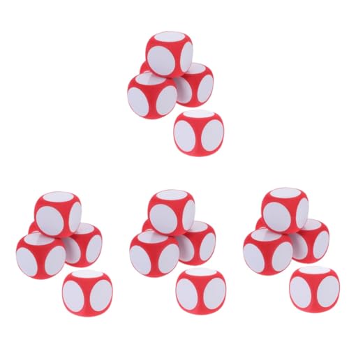 ibasenice 20 STK Lehrmittel Für Würfel DIY-würfel Partyspielwürfel Würfel Abwischen Riesige Würfelstütze Trocken Abwischbare Würfel Leere Würfel Beschreibbare Spielwürfel Rot Schaum von ibasenice