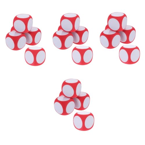 ibasenice 20 STK Lehrmittel Für Würfel Weiße Schaumstoffwürfel Partyspielwürfel Würfel Für Partyspiele Riesige Jumbo-riesenschaumwürfel Leere Würfel Selber Machen Löschbare Würfel Rot von ibasenice