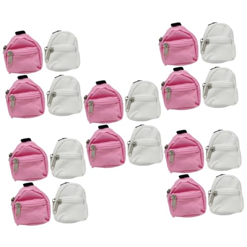 ibasenice 20 STK Simulation Schultasche Rucksäcke Für Minipuppen Dekorativer Puppenrucksack Mini-puppentasche Schultaschen Für Mädchen Rucksäcke Für Mädchen Mini-Rucksack-Spielzeug Stoff von ibasenice