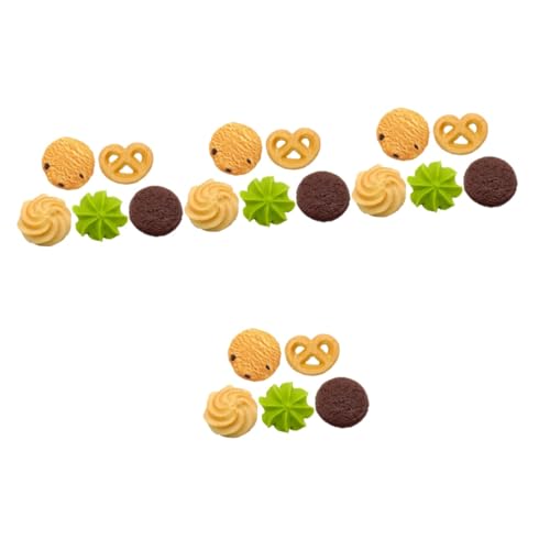 ibasenice 20 STK Simulierte Cookies gefälschtes Essen Lebensmittel aus Plastik Kekse Spielzeug PVC-Cookie-Modell gefälschtes Keksmodell Nachtisch schmücken Ornamente Student von ibasenice