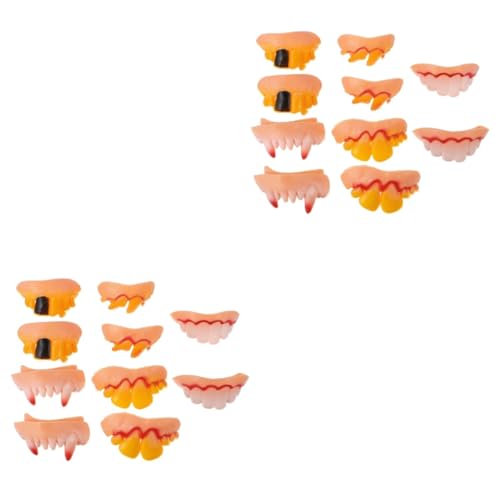 ibasenice 20 STK Zahnersatz Halloween Costume idea Halloween zähne False Teeth Halloween-Reißzähne Halloween-Streich-Requisiten Mundgrill Falsche Zähne Halloween-Gebiss Party-Zähne Kieselgel von ibasenice