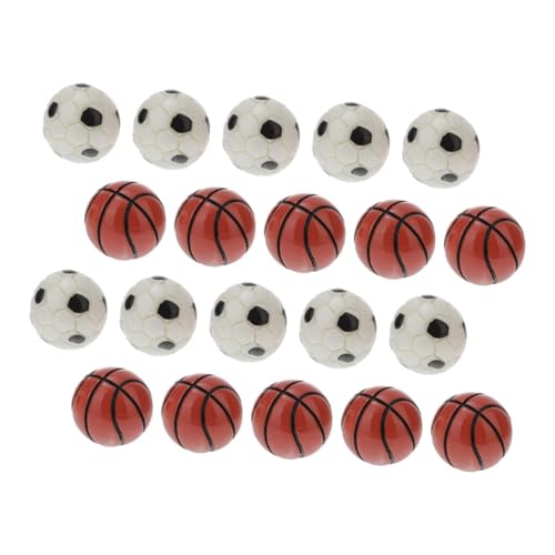 ibasenice 20 Stück Fußball Basketball Modell Spielzeug Mini Requisiten Mini Basketball Dekorationen Winzige Basketball Requisiten Miniatur Fußball Dekorationen Puppen Fußball von ibasenice